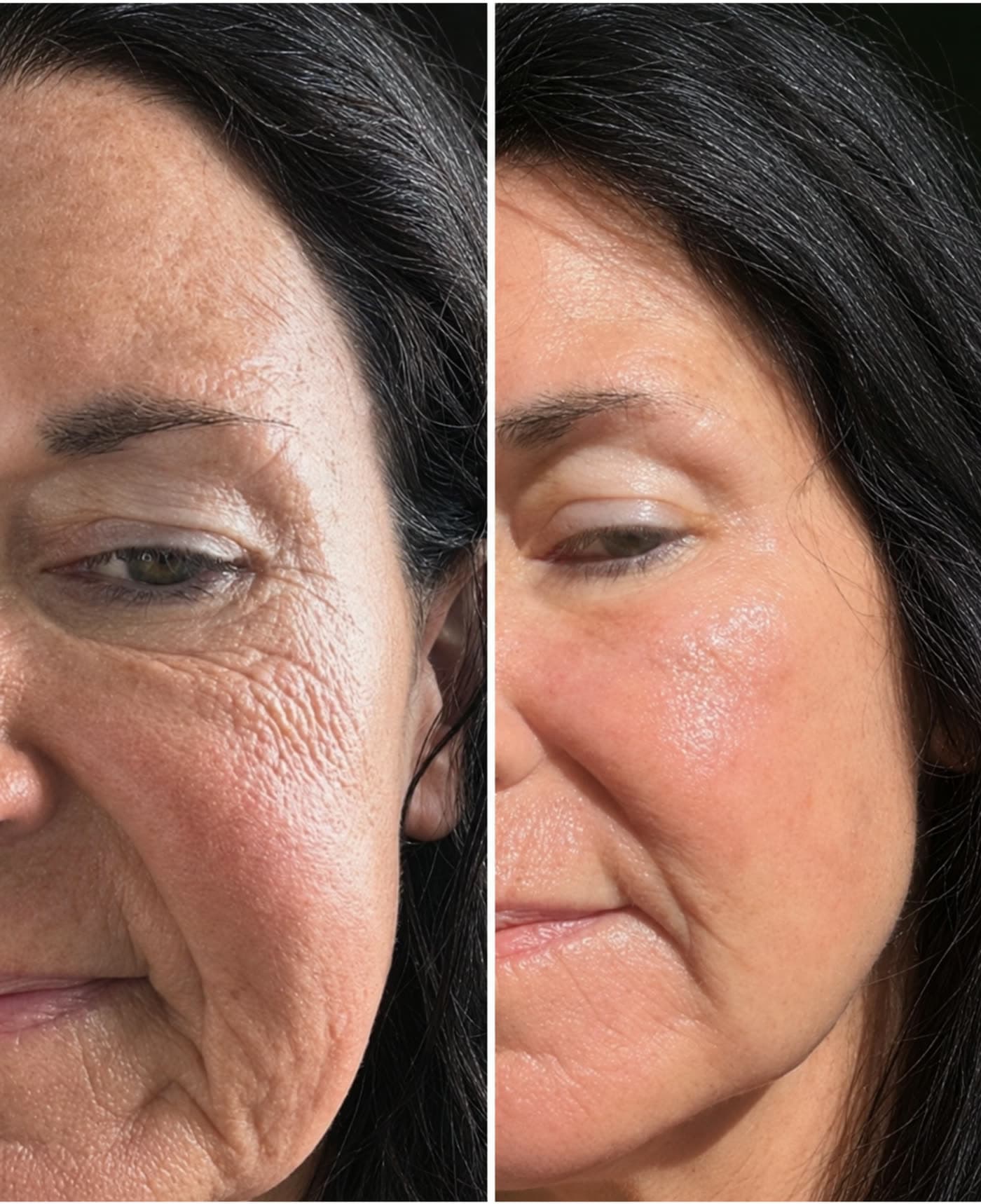 Before and after Stimulator Peel at Ora Medical Spa