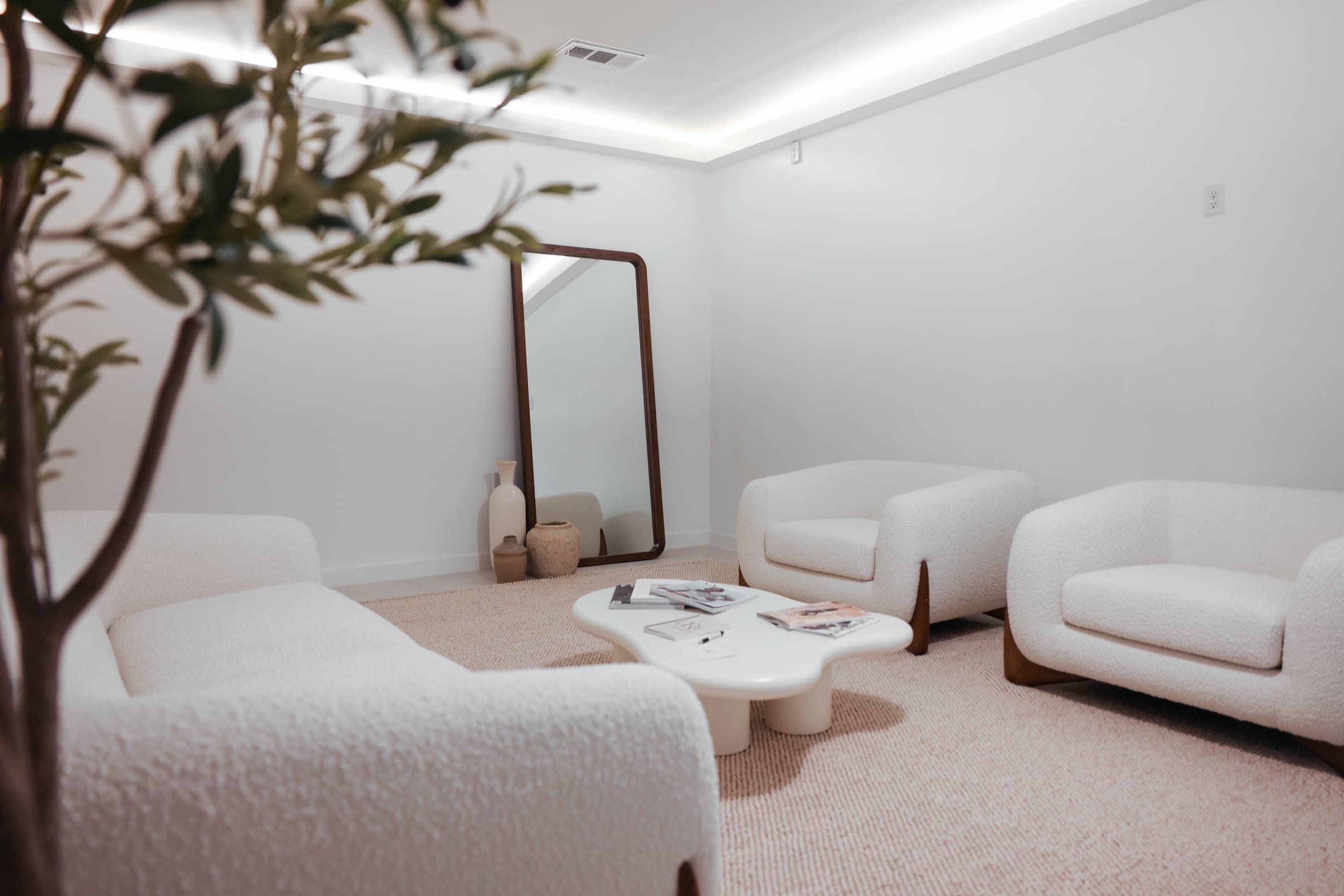 The lounge at Ora Medical Spa in Pensacola